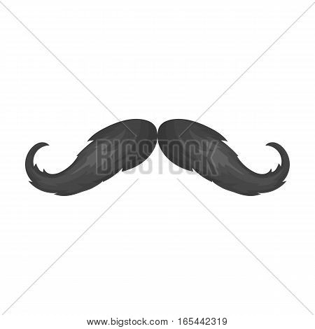 Hipster mustache icon in monochrome design isolated on white background. Hipster style symbol stock vector illustration.