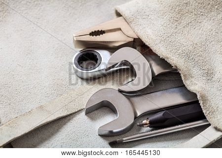 Set Of Hand Tools In A Pocket