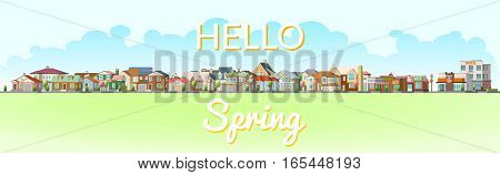 Vector illustration of abstract city landscape banner