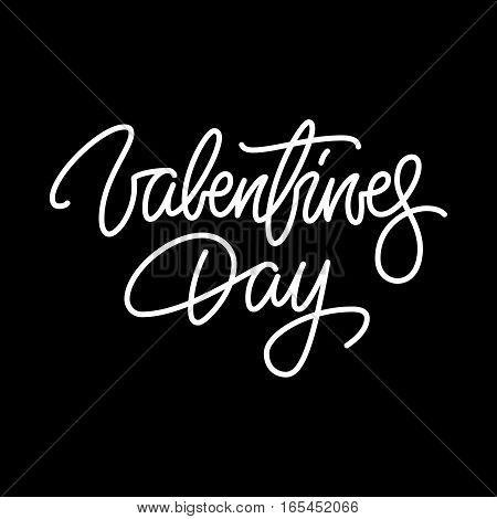 Valentines day, 14th february brushpen lettering, handwritten calligraphy for logo, design concepts, banners, badges, labels, postcards, invitations, prints, posters, web. Vector illustration.