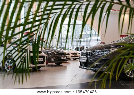 Showroom And Car Kia Of Dealership Kia-zentr Kirov In Kirov City In 2016