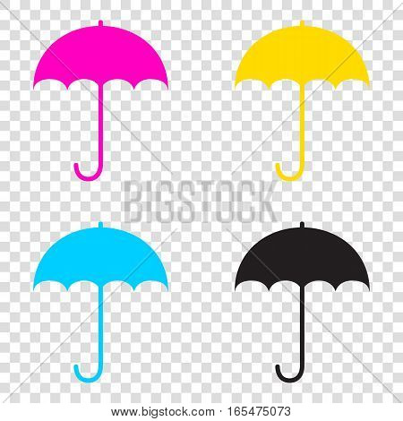 Umbrella Sign Icon. Rain Protection Symbol. Flat Design Style. C