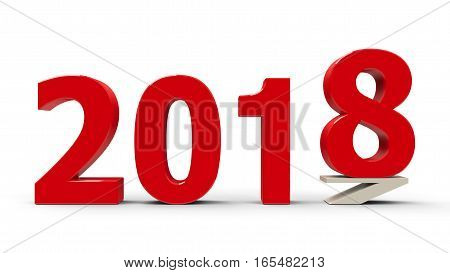 2017-2018 change represents the new year 2018 three-dimensional rendering 3D illustration