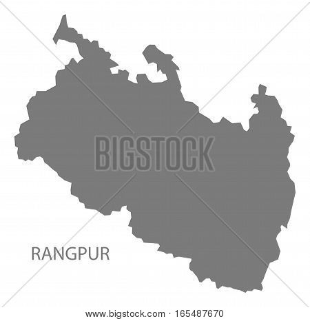 Rangpur Bangladesh Map in grey illustration silhouette