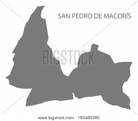 San Pedro De Macoris Dominican Republic Map Grey