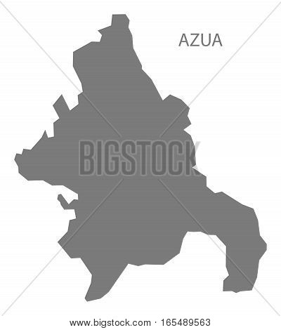 Azua Dominican Republic Map in grey silhouette