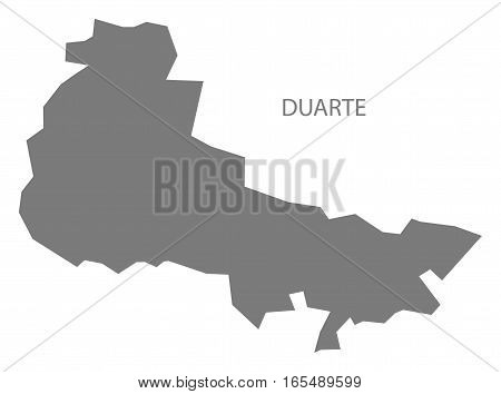 Duarte Dominican Republic Map in grey silhouette