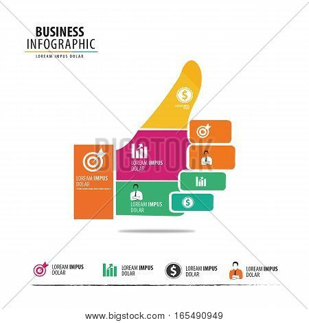 hand business infographic design full color vector
