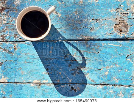 Coffee Mug On Rustic Table