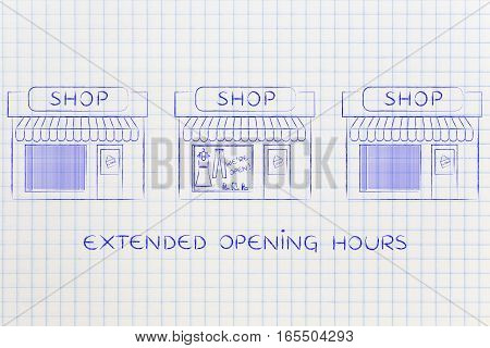 One Open Shop Surrounded By Others Already Closed