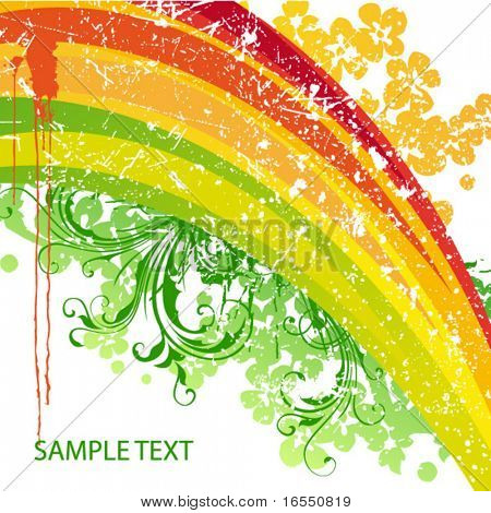 Retro Regenbogen-Karte.