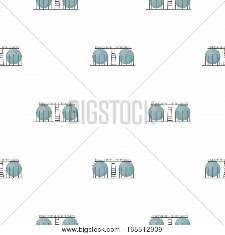 Oil refinery tank icon in cartoon style isolated on white background. Oil industry pattern vector illustration.