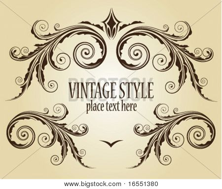 Telaio vintage. Vector.