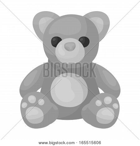 Toys donation icon in monochrome design isolated on white background. Charity and donation symbol stock vector illustration.