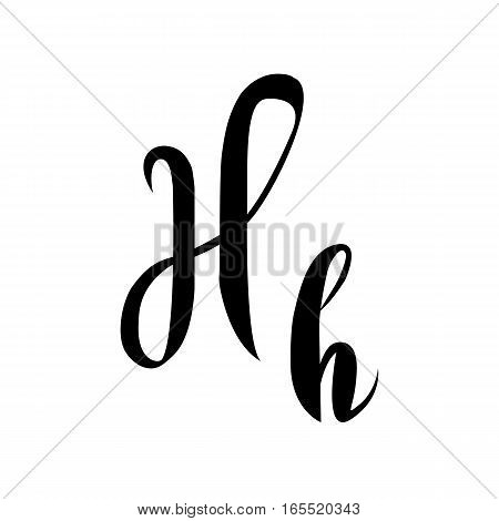 alphabet letter h lettering vector calligraphy manuscript