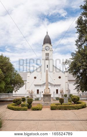 JACOBSDAL SOUTH AFRICA - DECEMBER 24 2016: The Dutch Reformed Church in Jacobsdal a small town in the Free State Province.