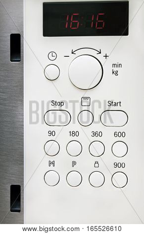 the control panel for  a microwave oven