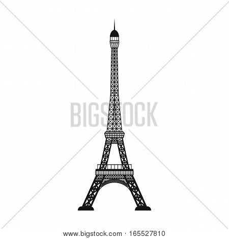 Eiffel tower icon in black design isolated on white background. Countries symbol stock vector illustration.