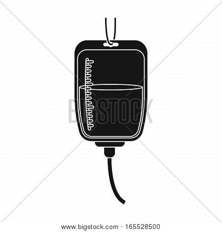 Blood donation icon in black design isolated on white background. Charity and donation symbol stock vector illustration.