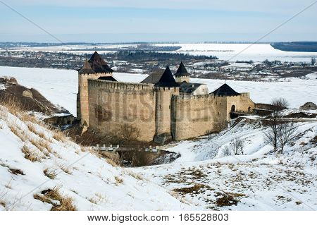 Old Fortress In  The Hotyn Chernivtsi Region Ukraine
