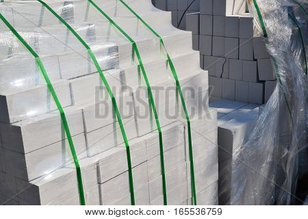 White silica bricks in a plastic packaging