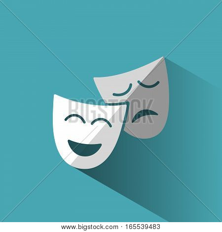 Isolated mask icon with blue shadow illustration