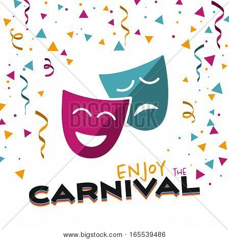 Enjoy the Carnival on a white background illustration