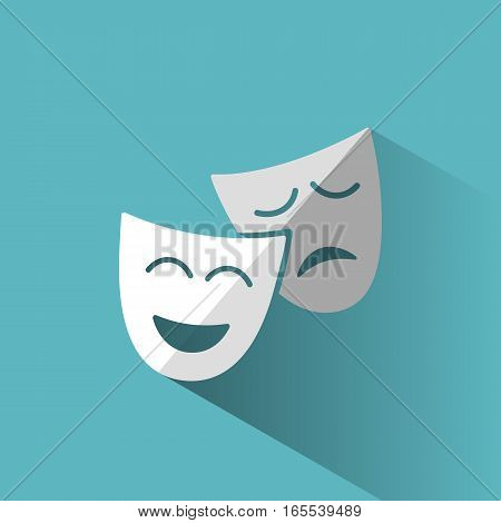 Isolated mask icon with blue shadow illustration