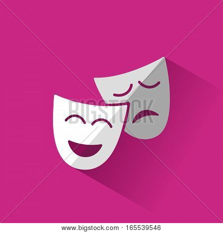 Isolated masks icon with pink shadow illustration