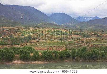 Rice terrace along the way The part of Deqin CHINA