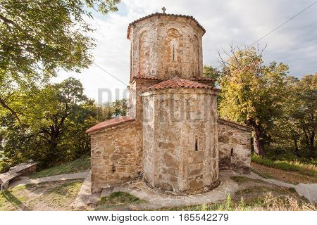 Old stone church of Nekresi Orthodox monastery in Alazani valley, Georgia. The monastery was erected in 4th - 7th century