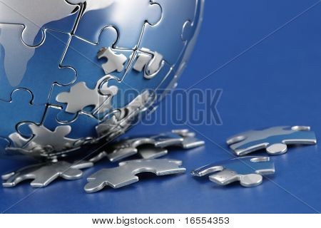 Concept de solution globale environnement - terre jigsaw puzzle