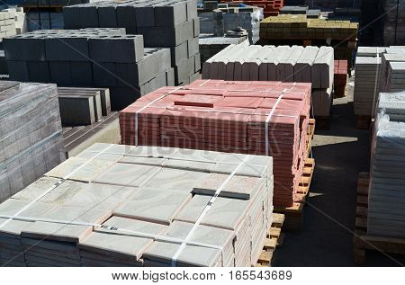 A pavement tile in a piles outdoors