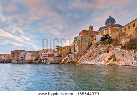 Town of Ermoupoli on Syros island, Greece.