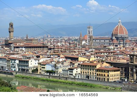 Widziałem placu Michelangelo - rzeki Arno, Palazzo Vecchio i katedry we Florencji