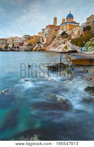 Town of Ermoupoli on Syros island, Greece.