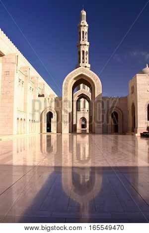 MUSCAT, OMAN: The main entrance of Sultan Qaboos Grand Mosque