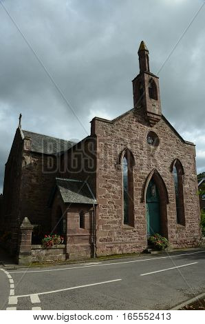 An exterior view of a church building in Muthill