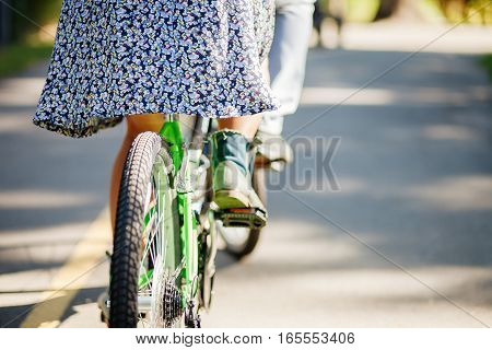 Couple With Tandem Bicycle