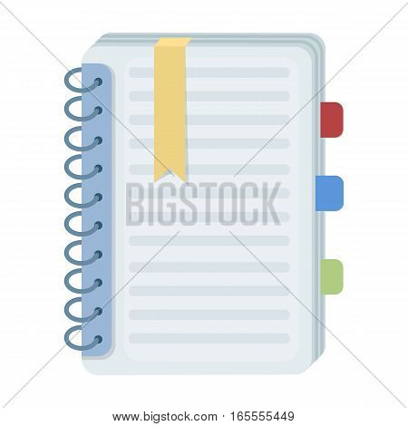 Personal dictionary icon in cartoon design isolated on white background. Interpreter and translator symbol stock vector illustration.