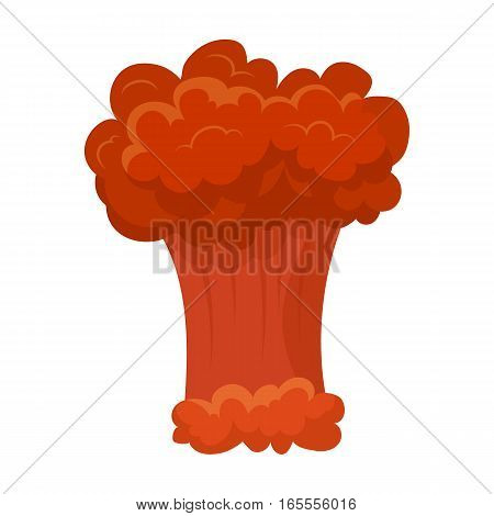 Nuclear explosion icon in cartoon design isolated on white background. Explosions symbol stock vector illustration.