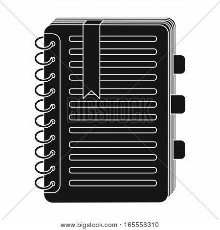 Personal dictionary icon in black design isolated on white background. Interpreter and translator symbol stock vector illustration.