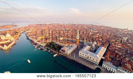 aerial view of venice with saint mark's square