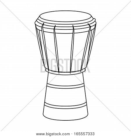 National brazilian drum icon in outline design isolated on white background. Brazil country symbol stock vector illustration.