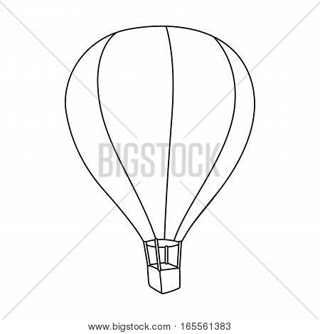 Airballoon icon in outline design isolated on white background. Rest and travel symbol stock vector illustration.