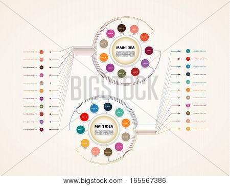 Vector circle infographic. Template for diagram graph timeline presentation and chart. Business concept with eleven options parts steps or processes. Abstract background.
