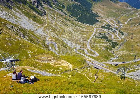 Fagaras Mountains, Romania - July 21, 2014: Transfagarasan Mountain Road In Romania. Spectacular Roa