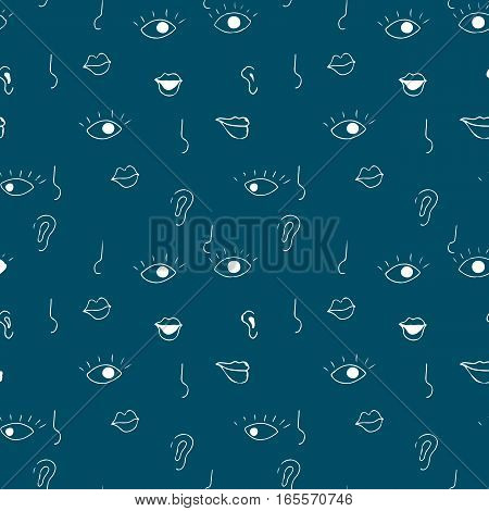 Artistic seamless hand drawn pattern. Retro memphis style, fashion 80-90s.