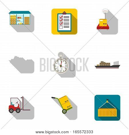 Logistic set icons in flat style. Big collection of logistic vector symbol stock