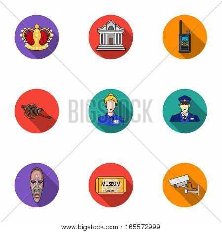 Museum set icons in flat style. Big collection of museum vector symbol stock